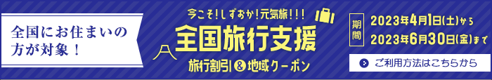 全国旅行支援(しずおか元気旅)のご案内