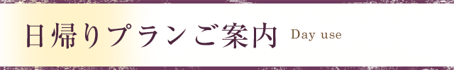 日帰りプランご案内